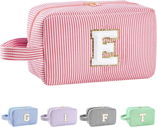 Miniatura 170 de Regalos personalizados para mujeres, bolsa de maquillaje con inicial, bolsa de maquillaje de viaje, bolsa de cosméticos, bolsa de artículos