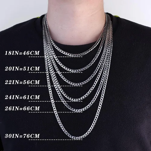 Miniatura 6 de MILACOLATO Collar de cruz para hombres y mujeres Cadena de eslabones Figaro de 0.197 in fuerte o cadena de eslabones cubanos Collares de cruz