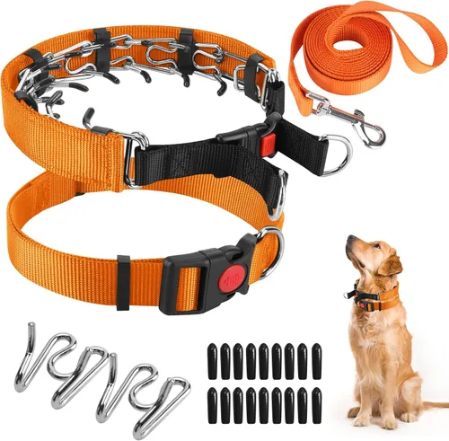 Miniatura 30 de Collar de entrenamiento de puntas con puntas cómodas y hebilla de cierre rápido – Collar de pellizco para perro con cubierta de nailon