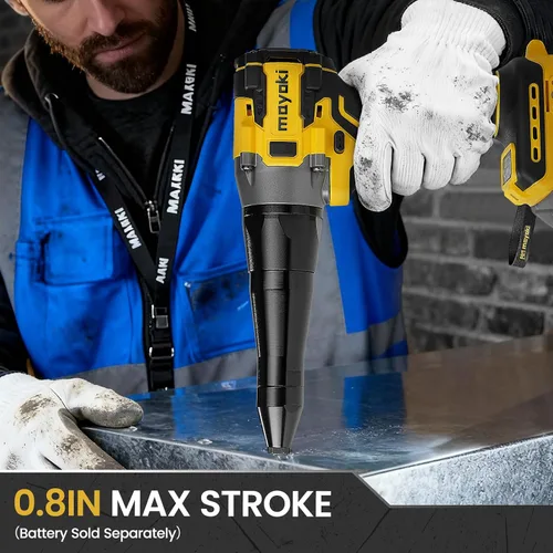 Miniatura 6 de Mayoki Pistola de remache inalámbrica compatible con batería de 20 V 60 V MAX (solo herramienta), herramienta de remache sin escobillas eléctrica
