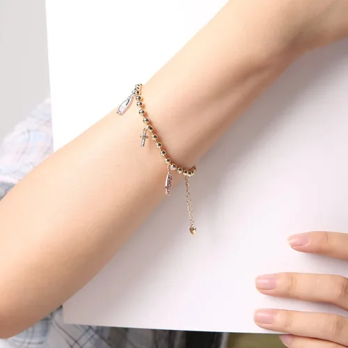 Miniatura 57 de HZMAN Pulsera de cruz con cuentas de rosario virgen de Guadalupe ajustable para mujer, regalo de joyería