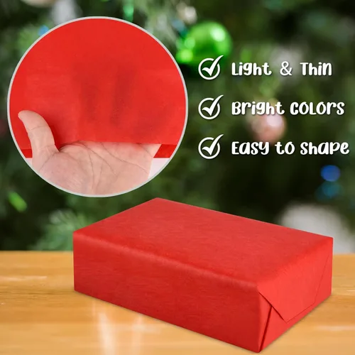Miniatura 3 de Morcheiong 60 hojas de papel de seda rojo para envolver regalos, papel de seda a granel para manualidades, manualidades, floral, cumpleaños