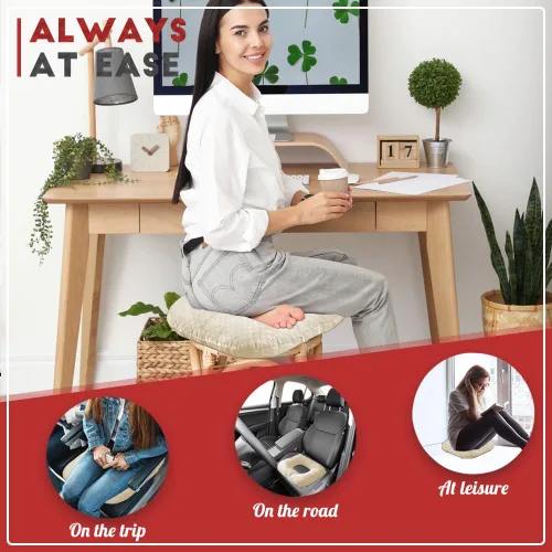 Miniatura 5 de Cojín de asiento con forma de dona rellena para dolor de coxis y coccix, hemorroides, úlceras de cama, embarazo, próstata, recuperación