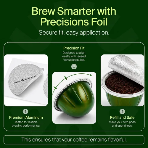 Miniatura 5 de My-Cap Sellos de aluminio para cápsulas Nespresso Vertuo - Tapas de aluminio reutilizables para prolongar la vida útil de las cápsulas Nespresso