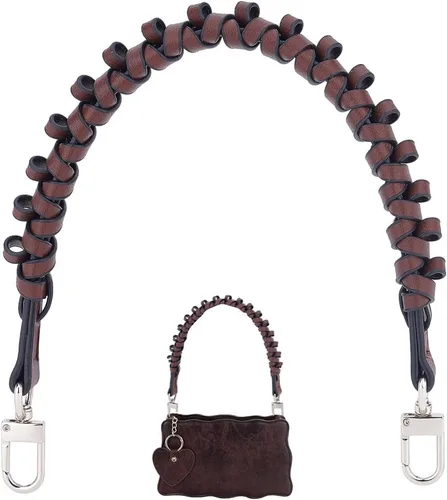Miniatura 8 de PH PandaHall 1 pieza 17 pulgadas trenzado imitación cuero asas de repuesto bolsos correas bolso bandolera correa con hebilla de langosta giratoria