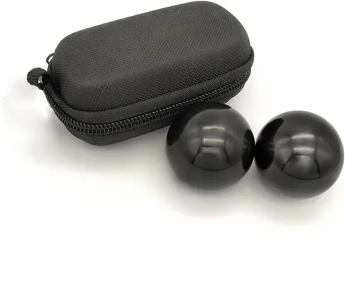 Z QINGZHENG - Pelotas de masaje manuales, acero sólido de 1.57 pulgadas, Baoding hervido, negro, balón de masaje de fitness para salud y ejercicio,