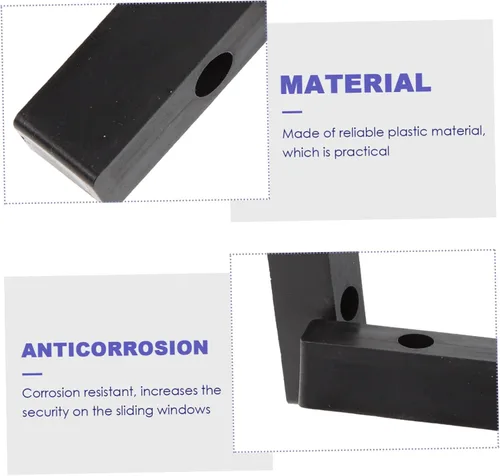 Miniatura 7 de DOITOOL 10 Uds. Tapón de ventana corrediza Barra de seguridad para ventana Cerraduras de seguridad Cerraduras de puerta corredera Cerradura de Negro