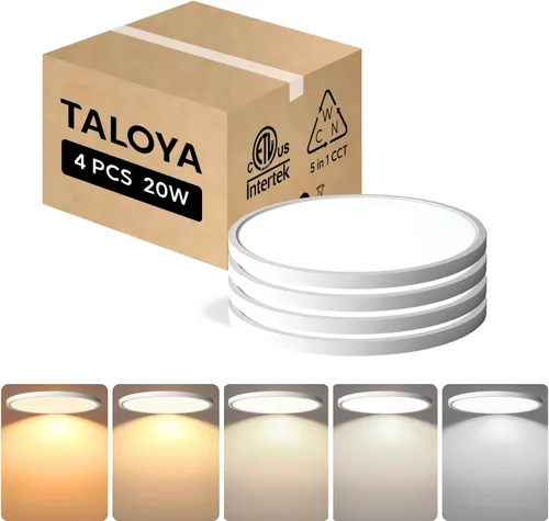 Miniatura 28 de TALOYA Lámpara de techo regulable de montaje empotrado, 10 pulgadas, 20 W, 5 CCT, lámpara de techo LED para dormitorio, cocina, sala de estar