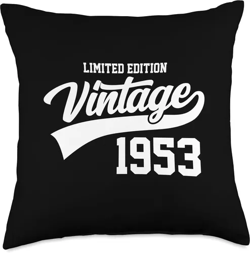 Vintage Birthday Retro Athletic Style Birth Year Edición limitada Vintage 1953 70º cumpleaños año retro deportivo, 18 x 18 pulgadas, multicolor
