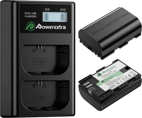 Baterías LP-E6 LP-E6N y cargador de doble canal para cámaras Canon EOS 5D Mark II III IV,5DS,5DS R,6D,6D Mark II,7D, 7D Mark II,60D,70D,80D,90D, R,