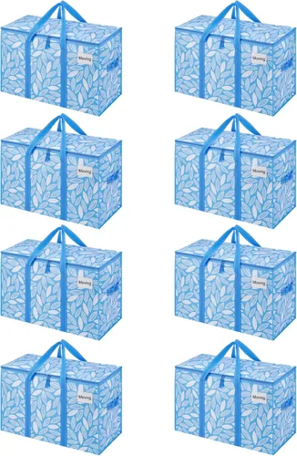 Miniatura 13 de VENO - Paquete de mudanzas, cajas de almacenamiento para embalaje universitario con tapas alternativas, para dormitorio, extragrande, asas