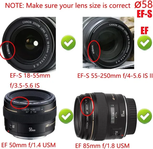 Miniatura 4 de Tapa de lente T7 [2.283 in] para Canon Rebel T8i T7 4000D con lente EF-S de 0.709-2.165 in, compatible con Fujifilm X-S10 con lente XF18-2.165 in
