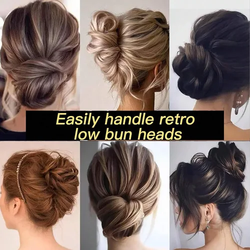 Miniatura 6 de 12 bandas para el cabello para mujer, accesorios para el cabello (negro)