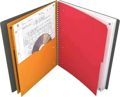 Miniatura 5 de OXFORD 100104329 Activebook International A4 + a cuadros con índice indexable y bolsillo para documentos, bloque de cuaderno en espiral gris, una