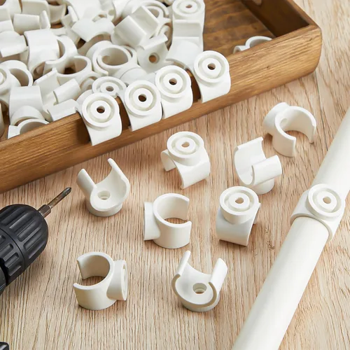 Miniatura 7 de Taiyin 2 Pieces 3/4 Inch Pex Clips Pipe Clamps Plastic Clamps 25 mm Water Pipe U Hook Pex Supports Plastic Socket to Fix Corresponding