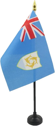 Miniatura 6 de Venezuela Old 7 estrellas con brazos Bandera de mesa 4'' x 6'' - Antigua bandera venezolana de escritorio 5.9 x 3.9 in - tapa de lanza dorada - AZ