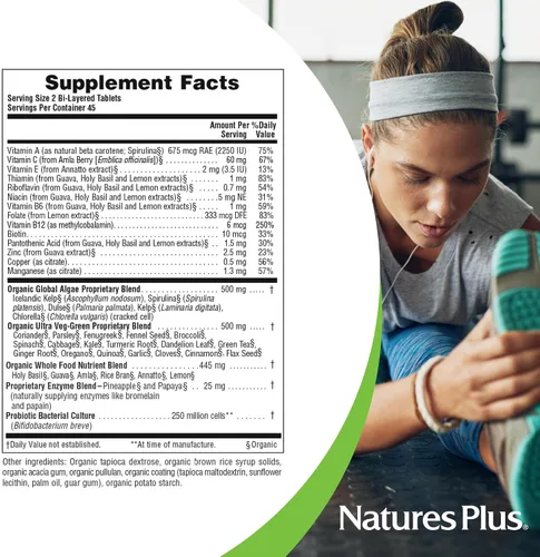 Miniatura 4 de NaturesPlus Ultra Juice Green - 90 tabletas de dos capas, paquete de 2 - Apoya la salud inmunológica, la digestión y la producción de energía
