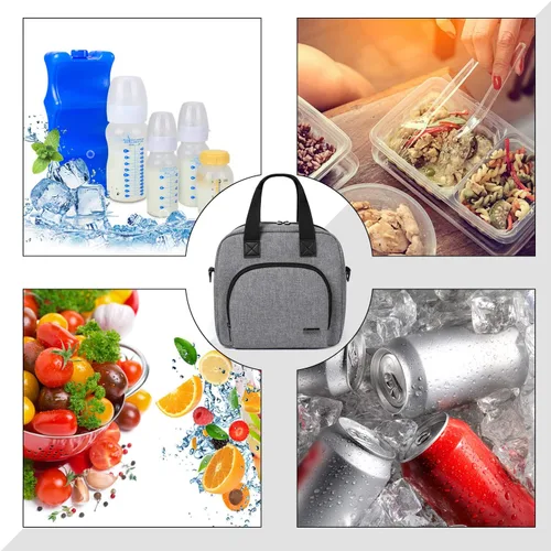 Miniatura 7 de Luxja Bolsa enfriadora de leche materna con una bolsa de hielo (se adapta a 6 botellas, hasta 9 onzas), enfriador de leche materna para biberones