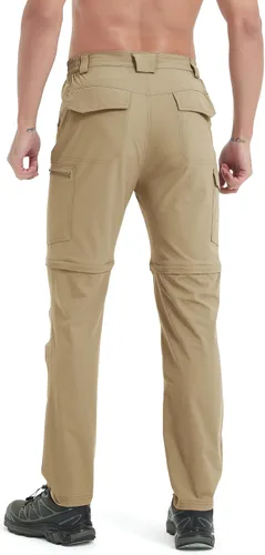 Miniatura 62 de Pantalones de senderismo para hombre, convertibles, con cremallera, ligeros, impermeables, de secado rápido, pesca al aire libre, viajes, safari