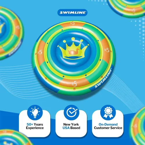 Miniatura 7 de Swimline Balsa inflable con diseño de bandera de la paz americana de isla para piscina