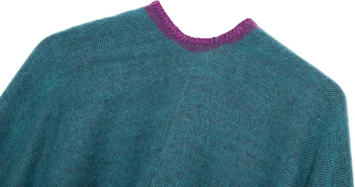 Miniatura 37 de Urban CoCo Poncho de colores para mujer, chal con frente abierto, color en bloques