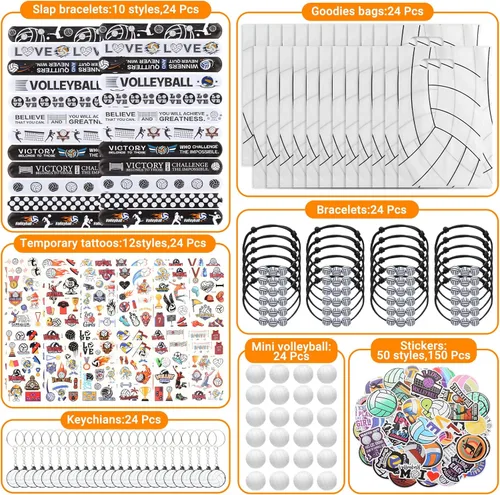 Miniatura 2 de Kolewo4ever Set de 295 Piezas de Artículos de Fiesta de Voleibol a Granel Rellenos de Bolsas de Regalitos de Voleibol para Bolsas de Regalos
