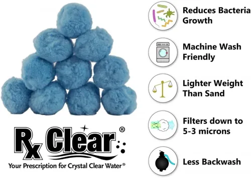 Miniatura 7 de Rx Clear Filtro de brillo blanco para filtros de arena de piscina, alternativa a la arena y el vidrio filtrante, tecnología especial que ayuda a