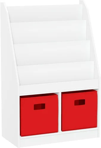 Miniatura 11 de RiverRidge Estantería para niños y organizador de almacenamiento de juguetes con 4 estantes para libros, 2 cubículos, organizador de juguetes