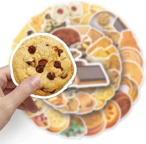 Miniatura 3 de Calcomanías de galletas 50 calcomanías de vinilo impermeables para botellas de agua, laptop, automóvil, equipaje, computadora, teléfono celular
