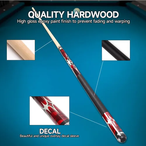 Miniatura 5 de GSE Games & Sports Expert 58" 2-Piece Canadian Maple Hardwood Billiard Pool Cue Sticks for Men/Women, House or Commercial/Bar Use