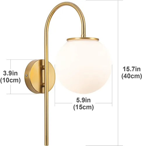 Miniatura 5 de Juego de 2 apliques de pared LED que funcionan con pilas, pantalla de cristal moderna con globo con control remoto, regulable, no cableado, fácil