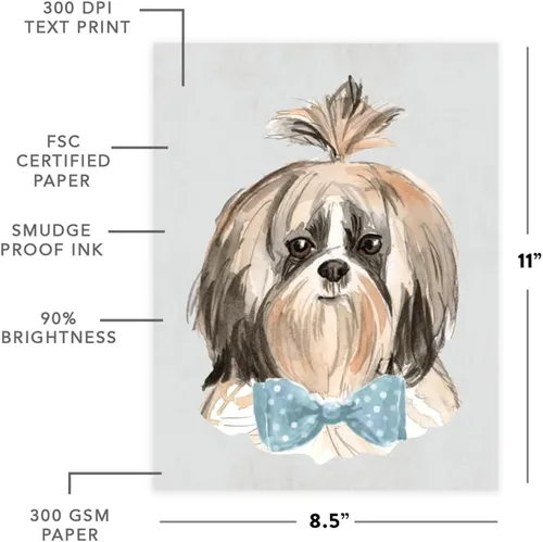 Miniatura 114 de Andaz Press Póster impreso para pared de perro, 8.5 x 11 pulgadas, Bulldog inglés con gafas negras, 1 paquete, regalo de cumpleaños de Navidad, sin