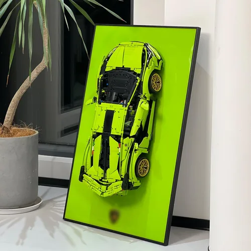 Miniatura 9 de iLuane Tablero de pantalla para LEGO Technic Porsche 911 GT3 RS 42056, kit de construcción, coleccionables para adultos, decoración del hogar u