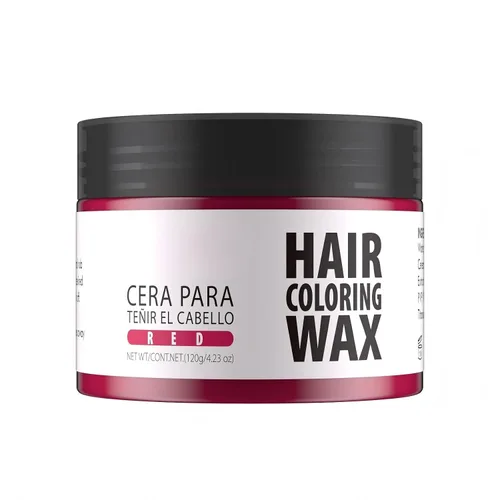 Gowwim Color de cera para el cabello, tinte temporal para el cabello, cera natural y no grasosa para mujeres y hombres, 4.23 onzas, rojo