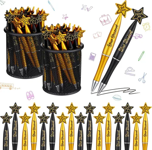 Miniatura 7 de Tenceur 64 bolígrafos de estrella para estudiantes, bolígrafos de recompensa, regalos de agradecimiento al profesor, bolígrafos inspiradores negros