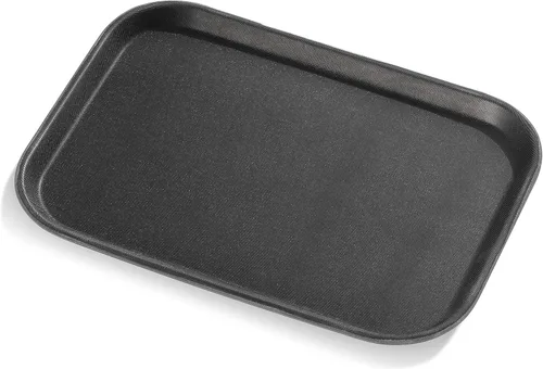 Miniatura 3 de New Star Foodservice 24852 Bandeja antideslizante de grado restaurante, plástico, forrada de goma, rectangular, 10 x 14 pulgadas, color negro