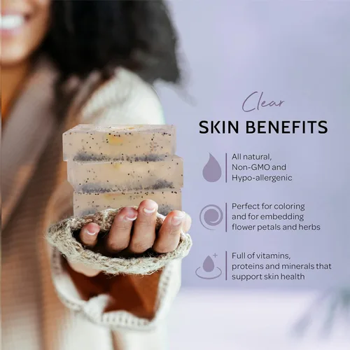 Miniatura 4 de Pifito Base de jabón transparente para derretir y verter (2 libras) │ Base de jabón de glicerina 100% natural prémium │ Suministros de lujo