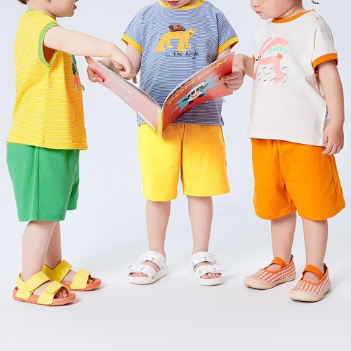 Miniatura 4 de Pantalones cortos de algodón con cintura elástica para niños pequeños, ropa de verano