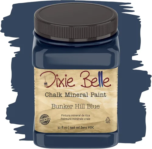 Miniatura 306 de Dixie Belle Paint Company - Pintura con acabado de tiza para muebles, color negro (Caviar), 1 galón, 128 fl oz, pintura mineral color rosa intenso