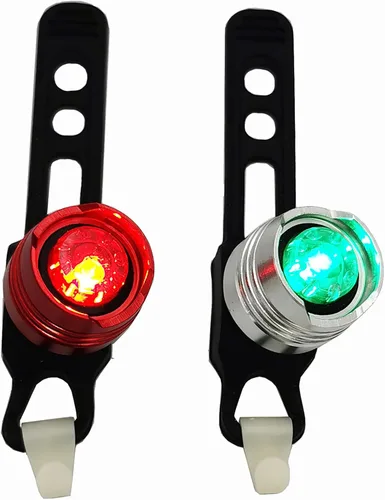Luces LED marinas portátiles de aluminio verde y rojo, luces de navegación LED para arco de barco o popa, luces de respaldo para kayak, pontón,