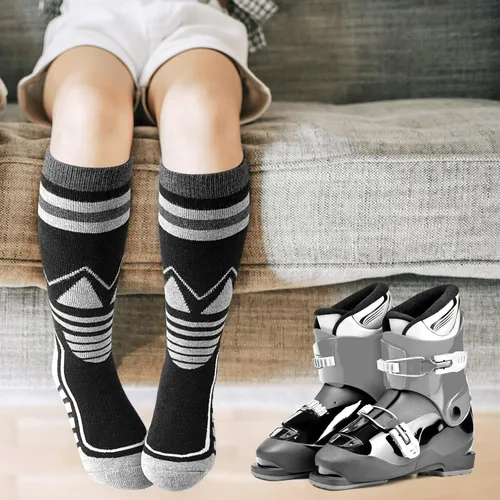 Miniatura 13 de Calcetines de esquí de lana merino para niños, 2 pares/3 pares, cálidos y gruesos, calcetines de nieve OTC para niños y niñas, esquí de invierno