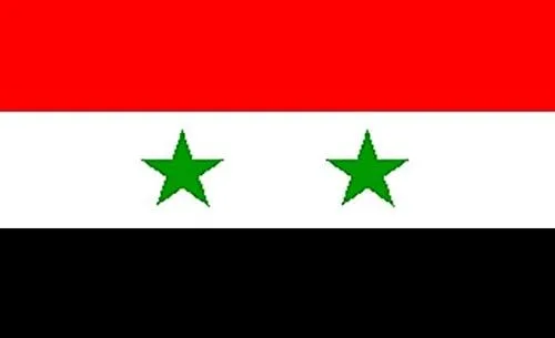 Bandera Siria de 2 estrellas de 3 x 2 pies, mediana, 100% poliéster, ojales metálicos, doble costura