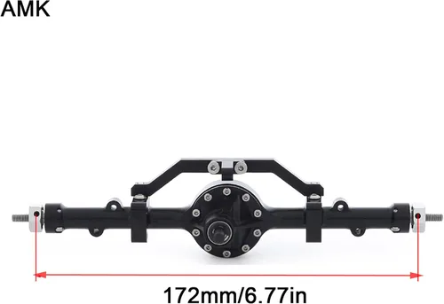 Miniatura 9 de AMK Aleación de aluminio CNC eje trasero completo para 1/10 RC Crawler RC4WD Ge-Lande II TF2 D110 Yo-ta II Ejes (negro)