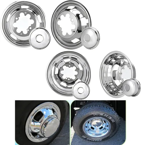 Miniatura 14 de Simulador de rueda de 16 pulgadas para Dodge 2007-2025, Mercedes y Freightliner Sprinter Van, 4 tapacubos protectores impermeables a presión de 6