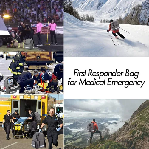 Miniatura 6 de Trunab Bolsa de primeros auxilios para trauma, mochila vacía, kits de emergencia médica, paquete de bolsa de salto para emergencias médicas, EMS
