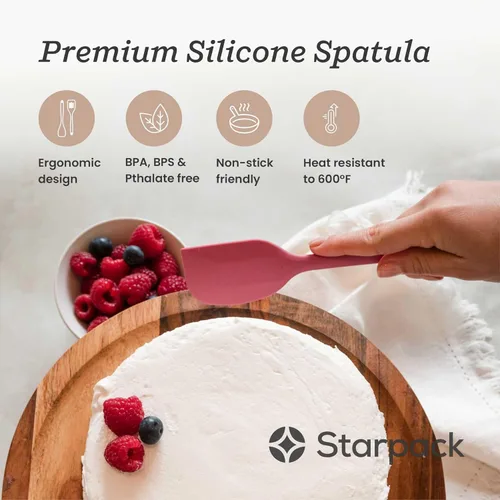 Miniatura 2 de Starpack - Espátula de silicona 'Scrape & Stir' (8 pulgadas) – Juego de espátulas resistentes al calor 600°F – Espátulas de cocina de grado