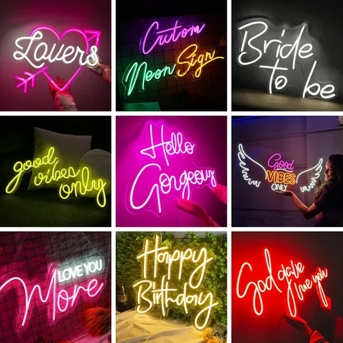 Miniatura 3 de Letreros de neón personalizables, letrero de neón personalizable para decoración de pared, letrero de neón personalizado para boda, fiesta