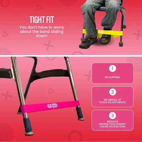 Miniatura 4 de Bandas para sillas con pies inquietos, paquete de 12 bandas antideslizantes para sillas de aula, bandas flexibles, bandas sensoriales flexibles
