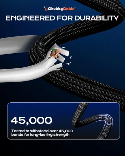 Miniatura 4 de chubbycable Curly Chubby - Cable de carga rápida USB C en espiral de 240 W, cable de carga retráctil trenzado duradero para automóvil compatible