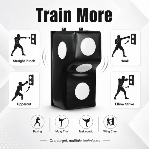 Miniatura 9 de Saco de Entrenamiento de Boxeo para Montaje en Pared - Objetivo de Entrenamiento de Boxeo Uppercut - Saco de Boxeo Pesado para Adultos